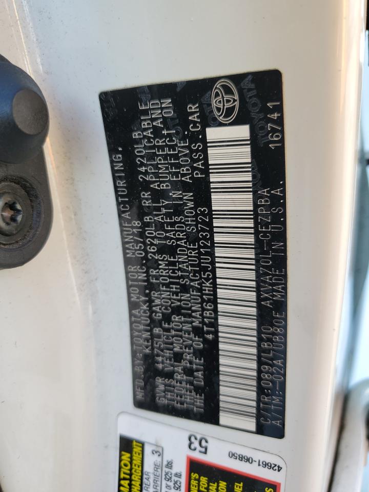 2018 Toyota Camry Xse VIN: 4T1B61HK5JU123723 Lot: 85374925