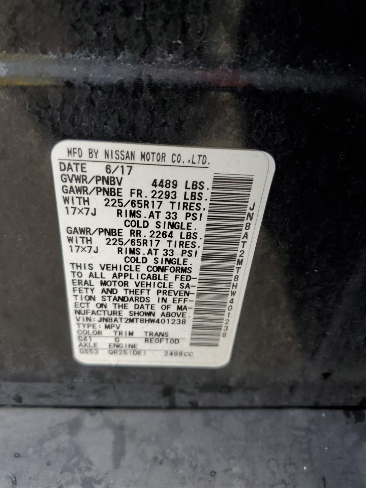 2017 Nissan Rogue S VIN: JN8AT2MT8HW401238 Lot: 86266035