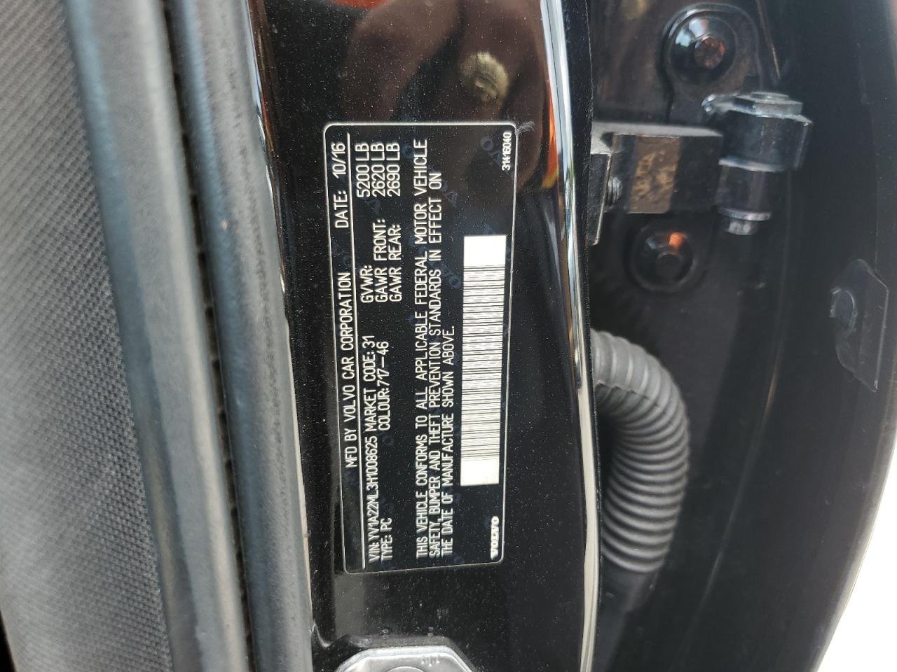 2017 Volvo S90 T6 Inscription VIN: YV1A22ML3H1008625 Lot: 82269085