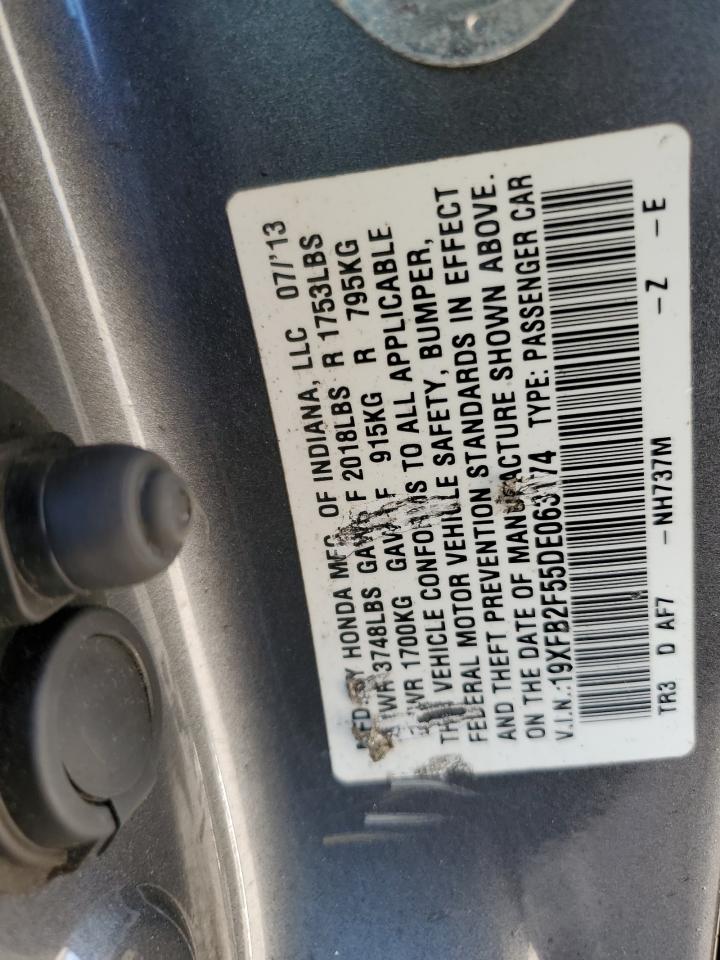 2013 Honda Civic Lx VIN: 19XFB2F55DE063174 Lot: 86709225