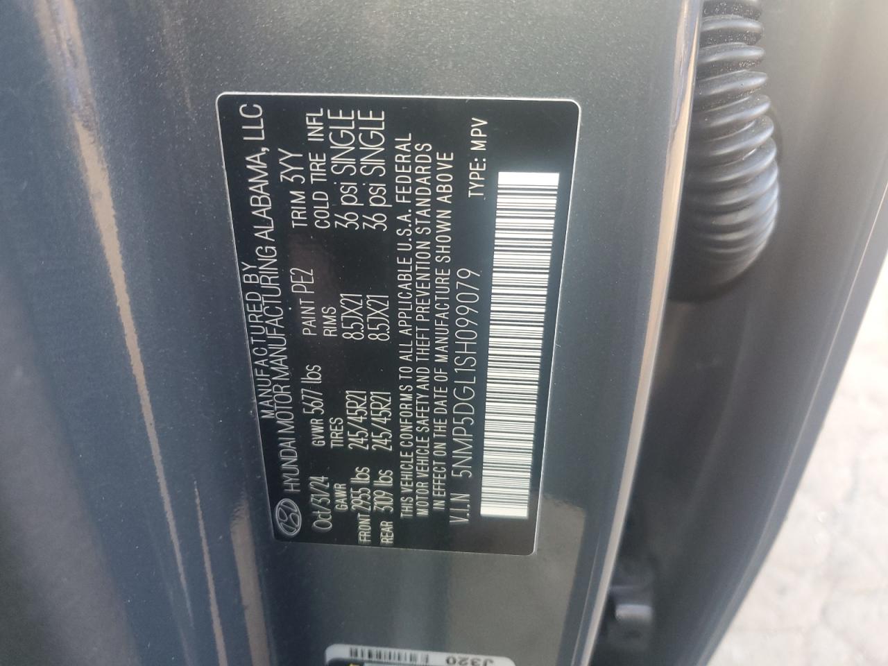 2025 Hyundai Santa Fe Calligraphy VIN: 5NMP5DGL1SH099079 Lot: 85328805