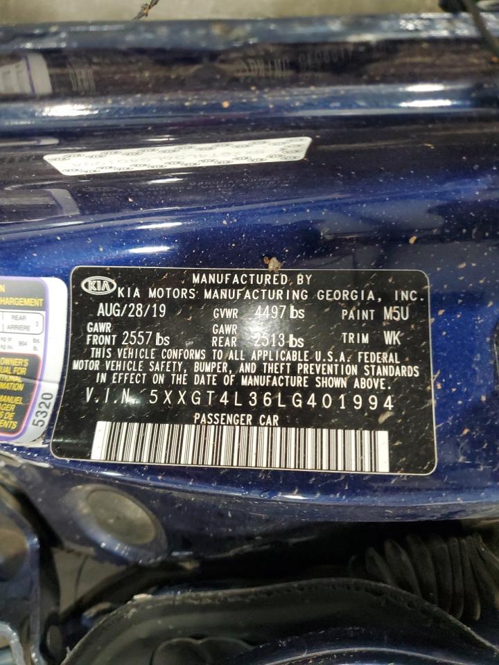 2020 Kia Optima Lx VIN: 5XXGT4L36LG401994 Lot: 90453565