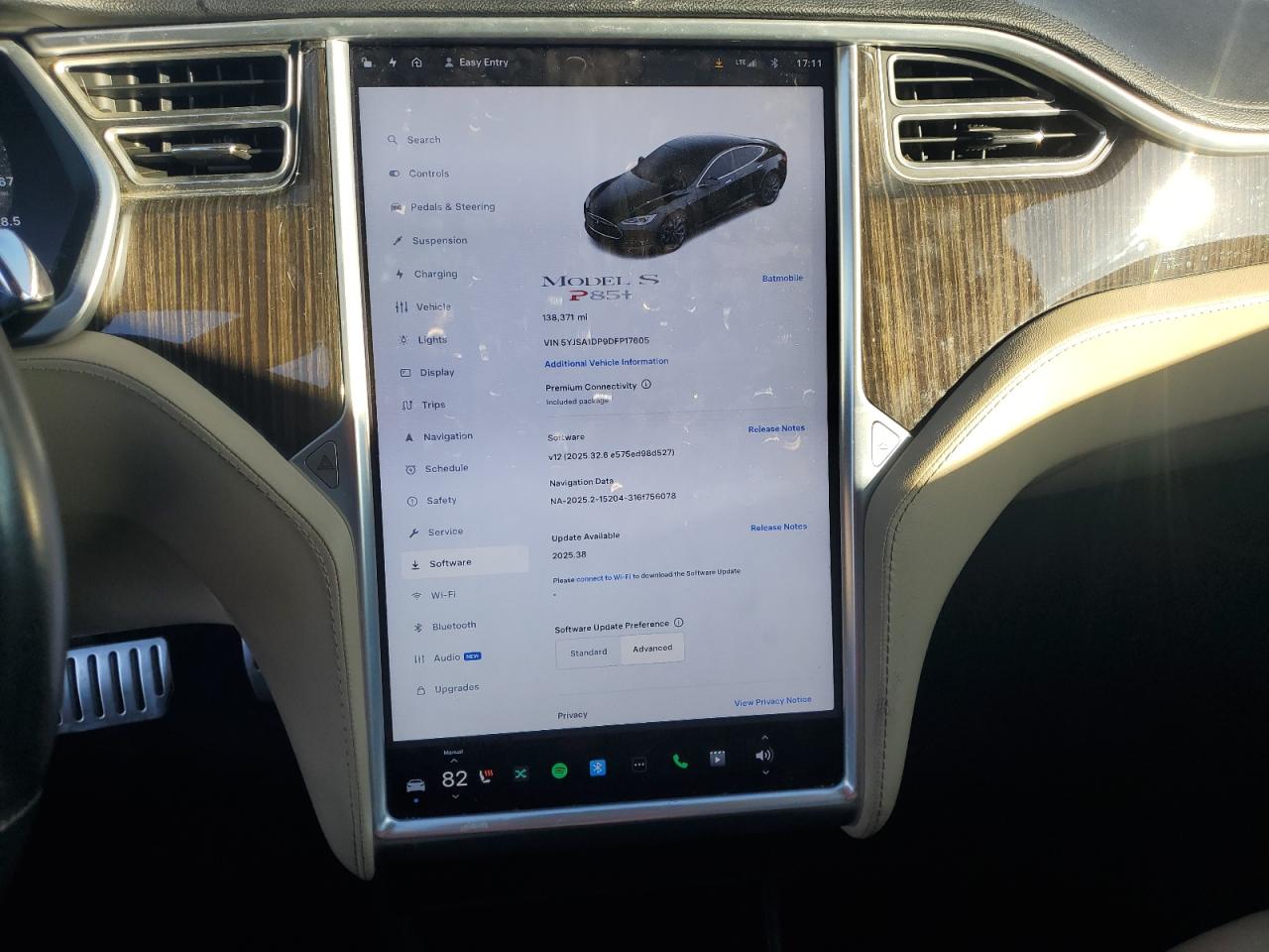 2013 Tesla Model S VIN: 5YJSA1DP9DFP17605 Lot: 82552435