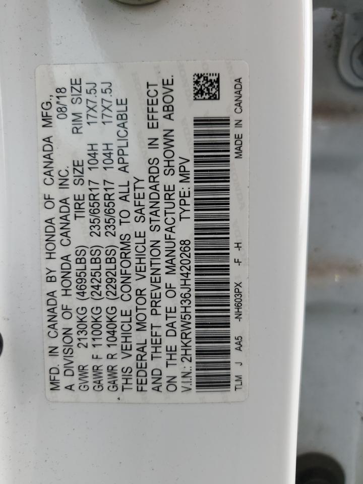 2018 Honda Cr-V Lx VIN: 2HKRW5H36JH420268 Lot: 85487455