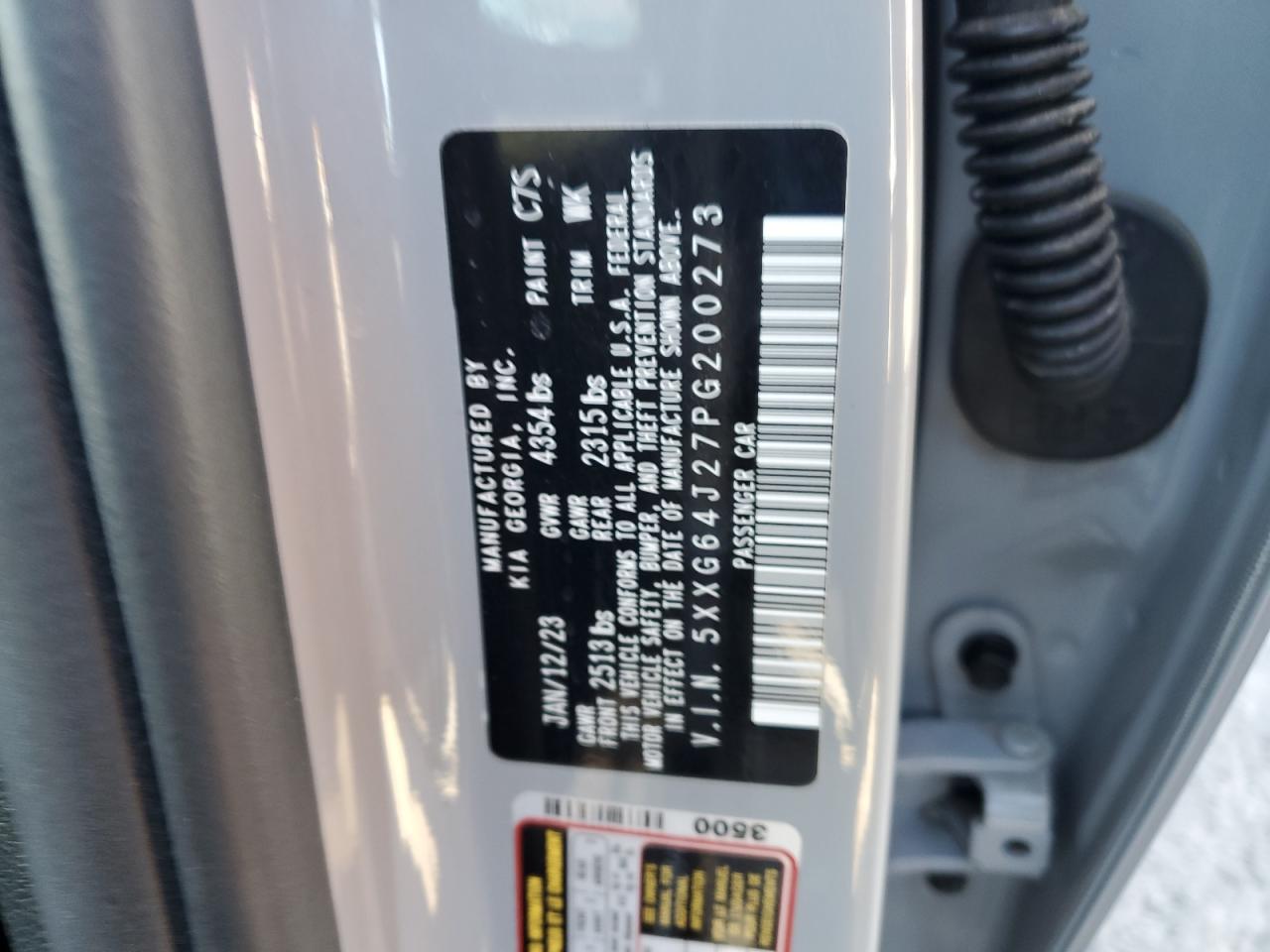 2023 Kia K5 Gt Line VIN: 5XXG64J27PG200273 Lot: 87263025