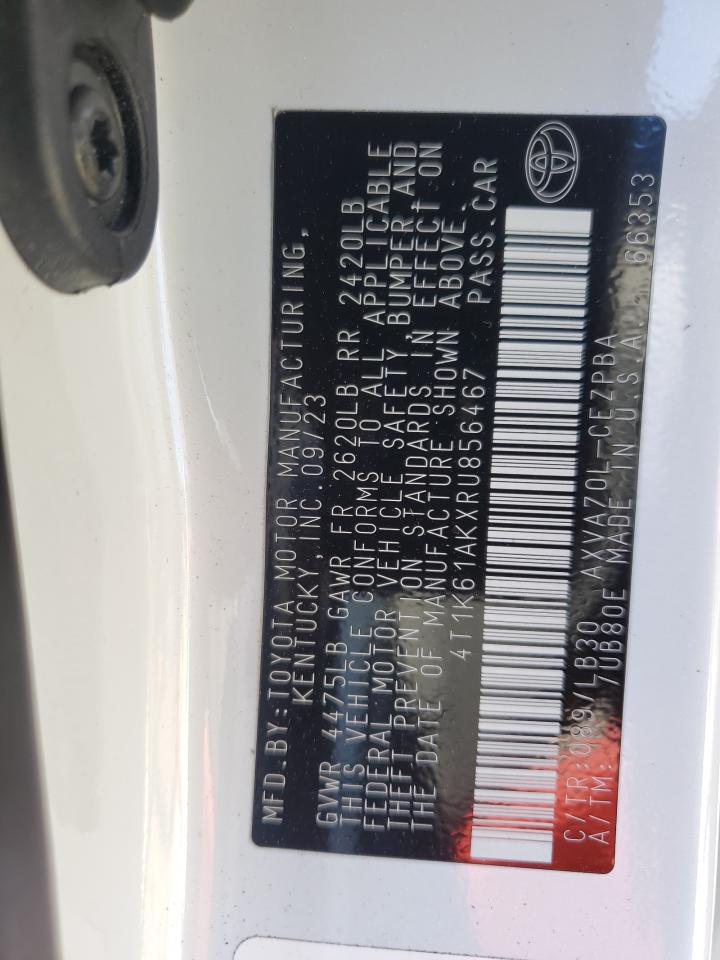 2024 Toyota Camry Xse VIN: 4T1K61AKXRU856467 Lot: 86075755