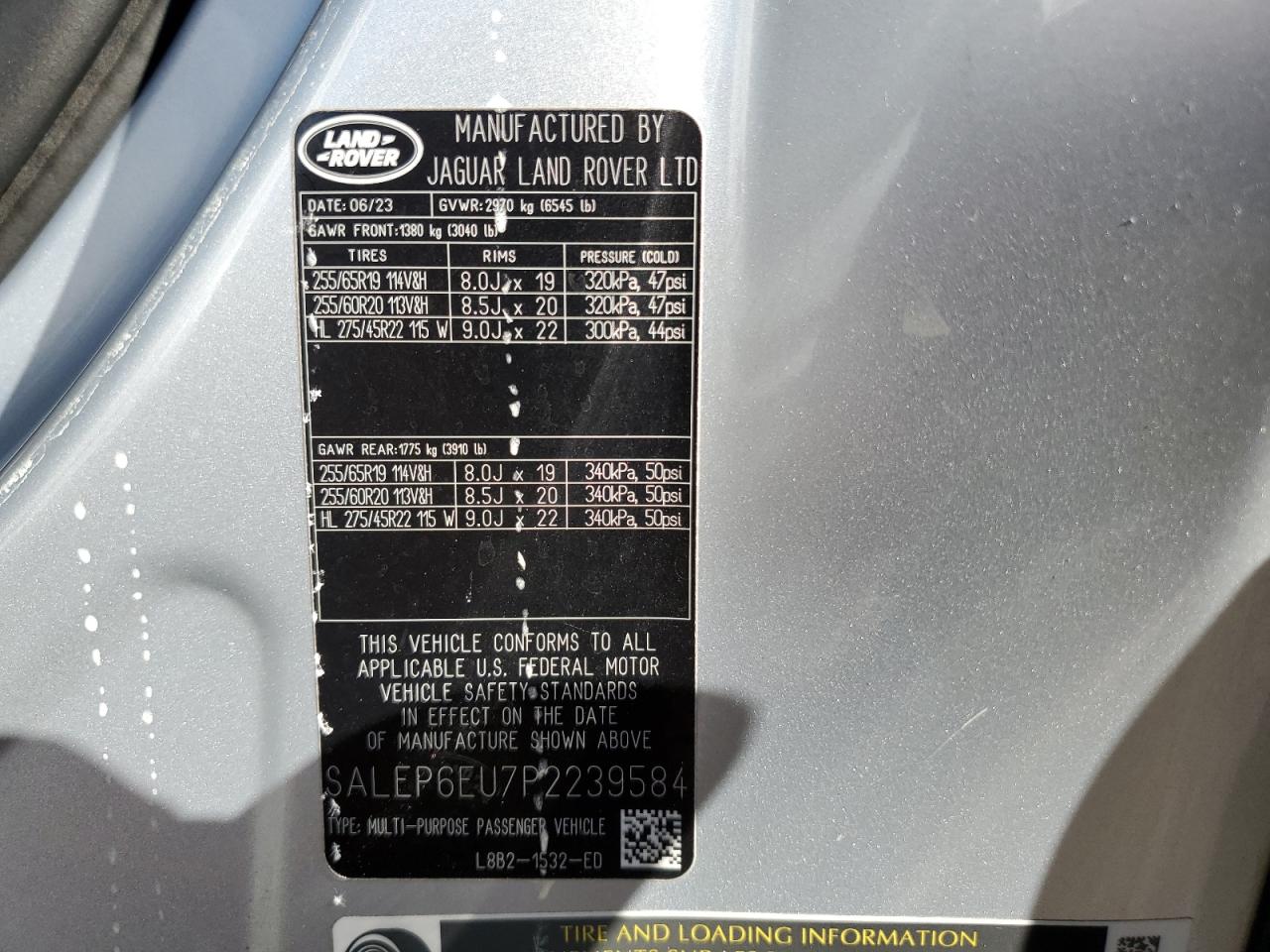 2023 Land Rover Defender 90 Se VIN: SALEP6EU7P2239584 Lot: 90538705