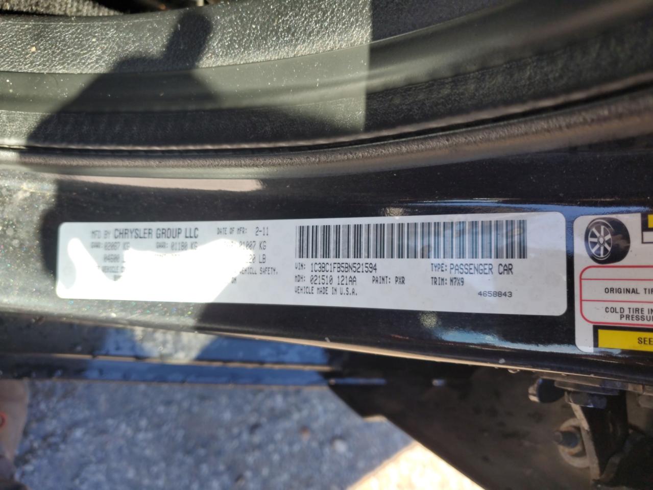 2011 Chrysler 200 Touring VIN: 1C3BC1FB5BN521594 Lot: 85379245