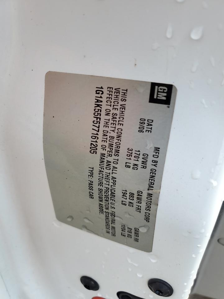 2007 Chevrolet Cobalt Ls VIN: 1G1AK55F577161205 Lot: 85689285