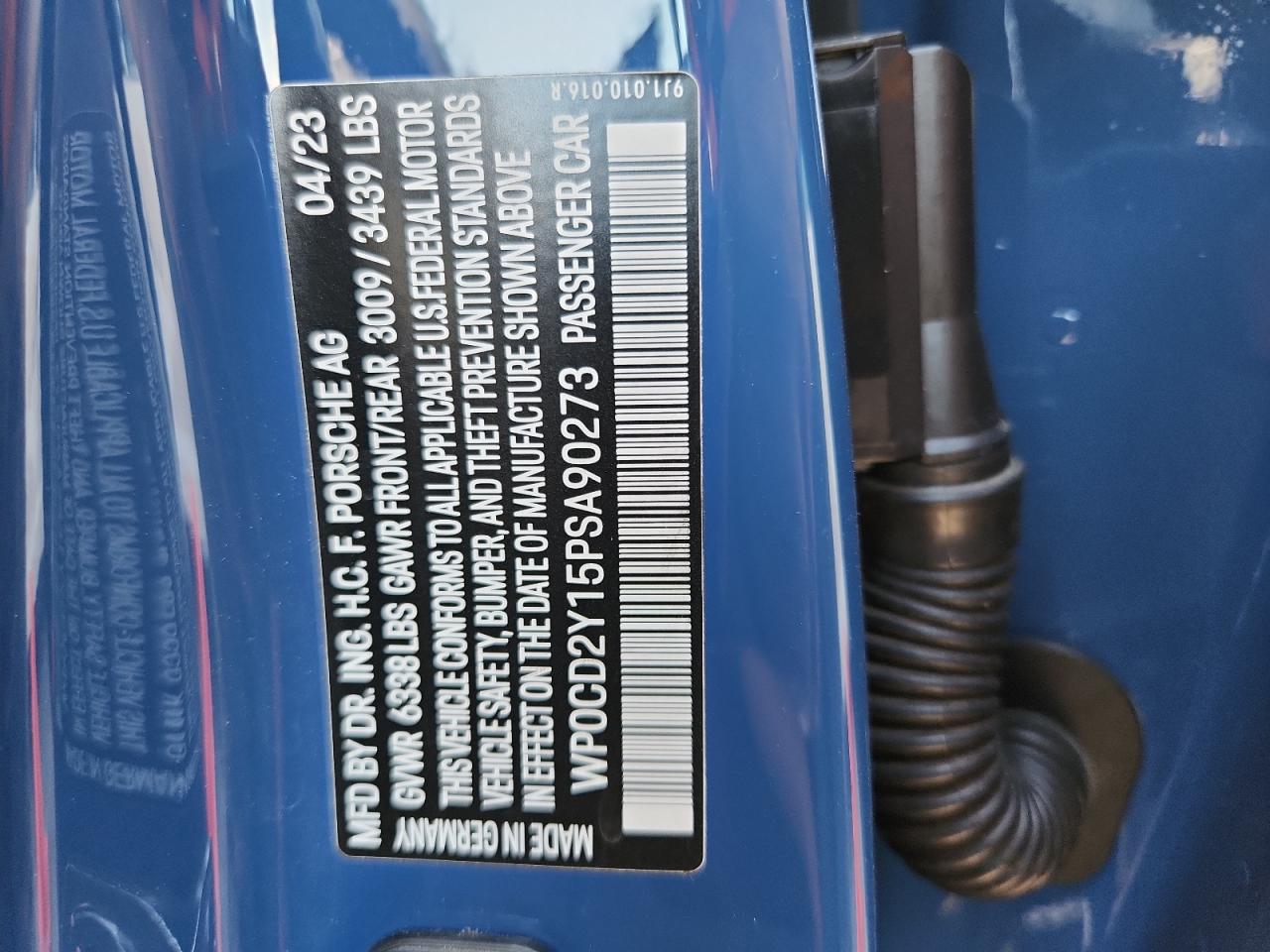 2023 Porsche Taycan Gts Sport Turismo VIN: WP0CD2Y15PSA90273 Lot: 82385175