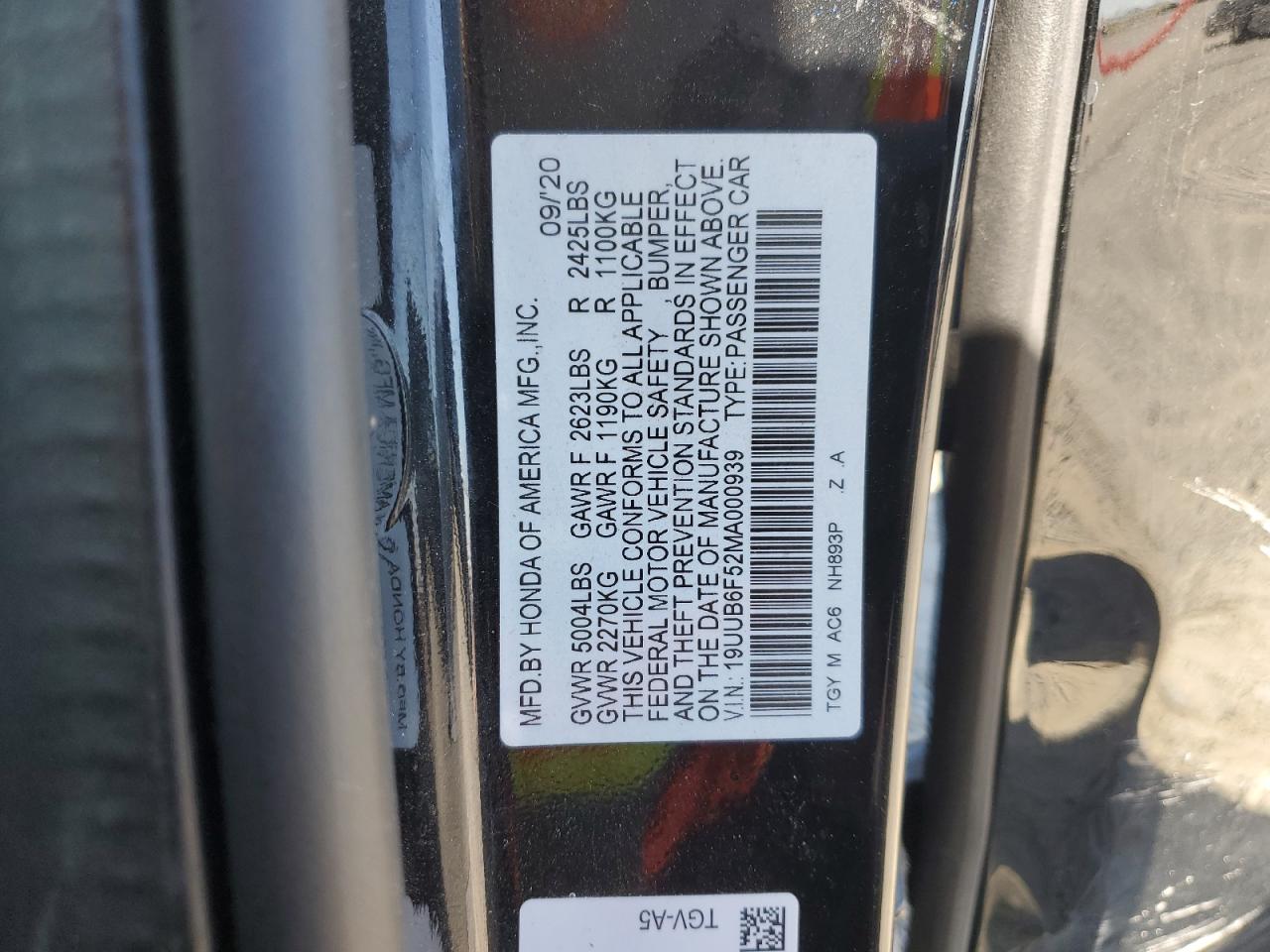 2021 Acura Tlx Tech A VIN: 19UUB6F52MA000939 Lot: 82296775