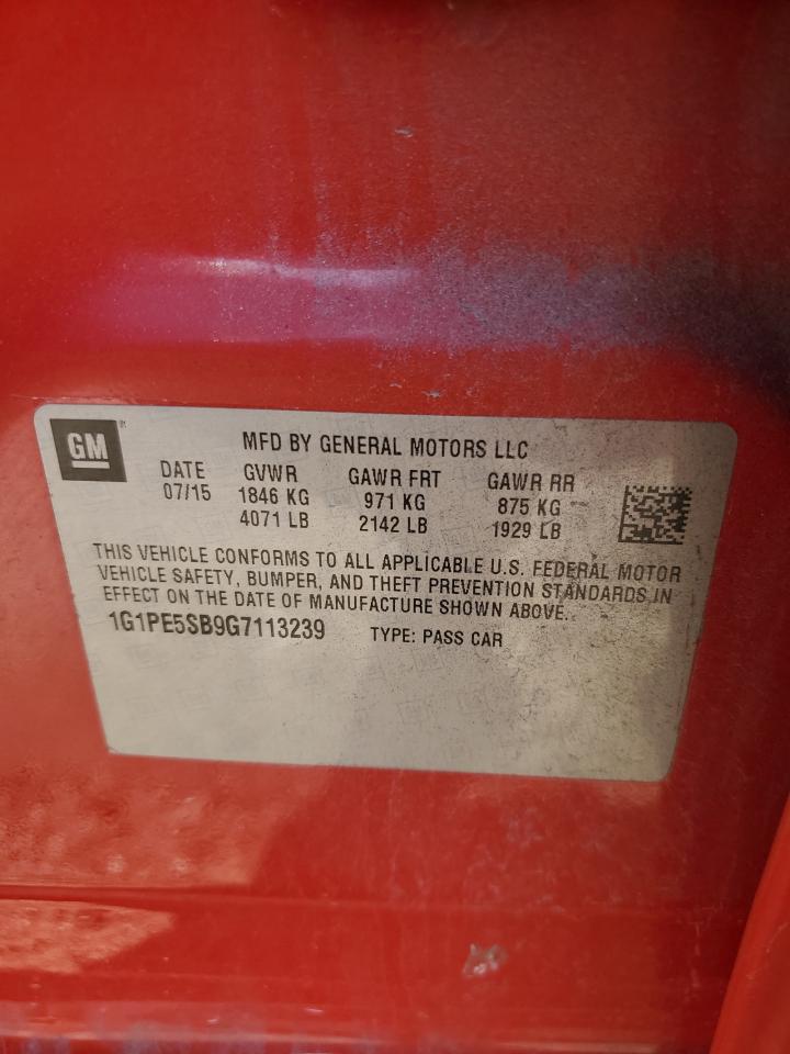 2016 Chevrolet Cruze Limited Lt VIN: 1G1PE5SB9G7113239 Lot: 85475045