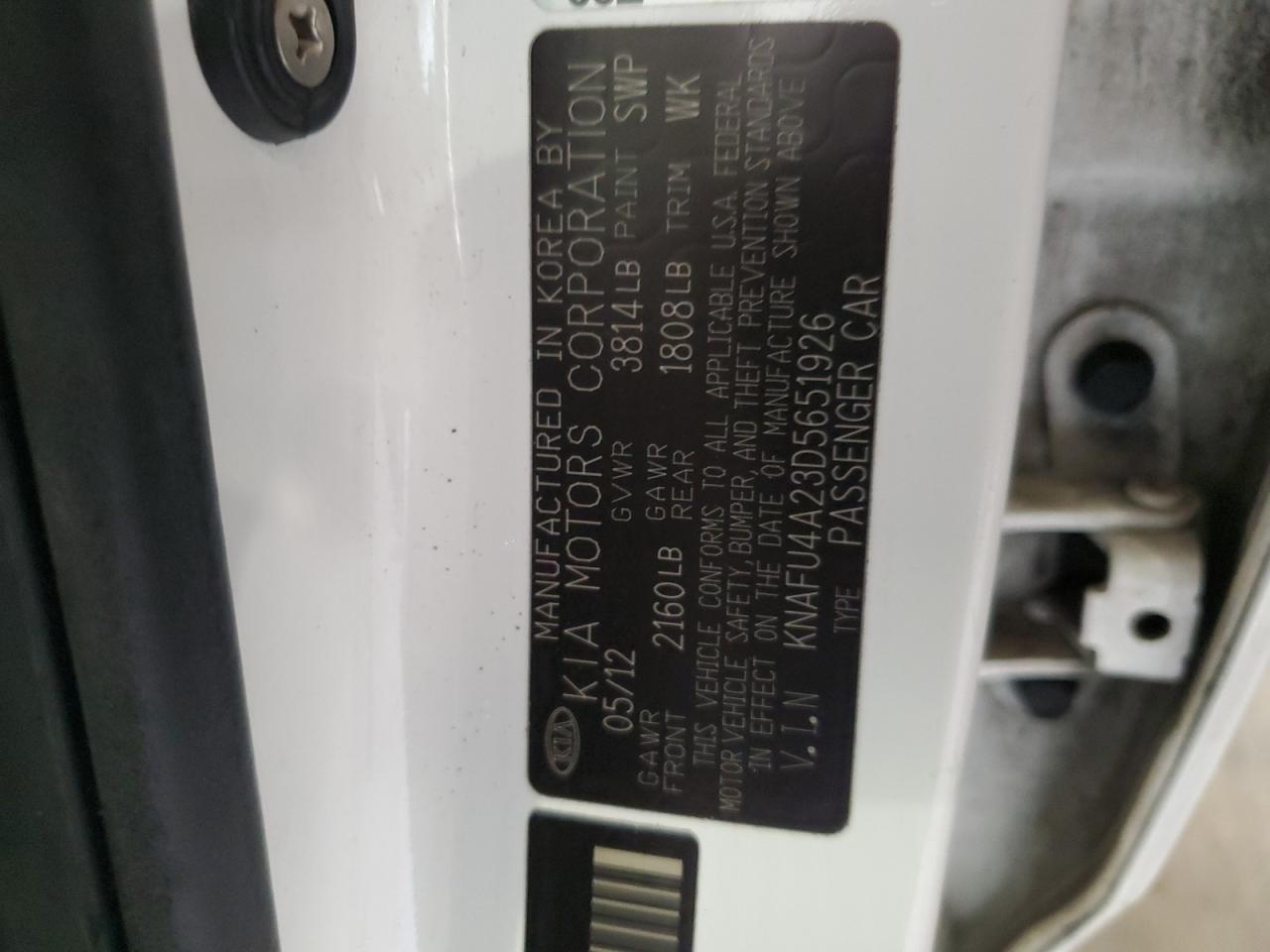 2013 Kia Forte Ex VIN: KNAFU4A23D5651926 Lot: 85402255