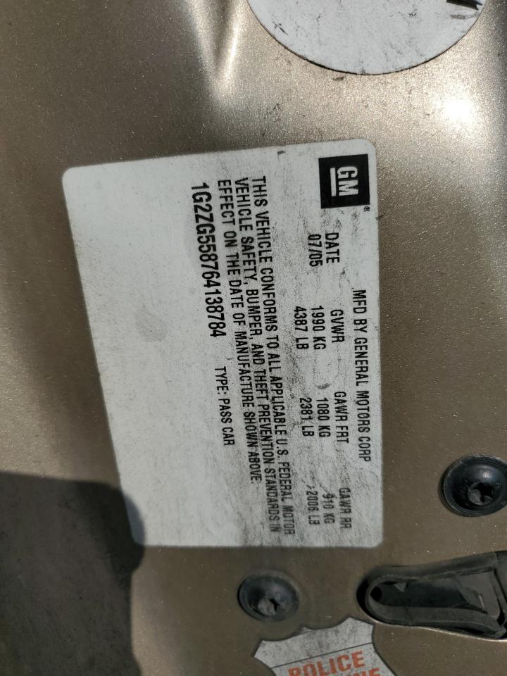 2006 Pontiac G6 Se1 VIN: 1G2ZG558764138784 Lot: 85317805