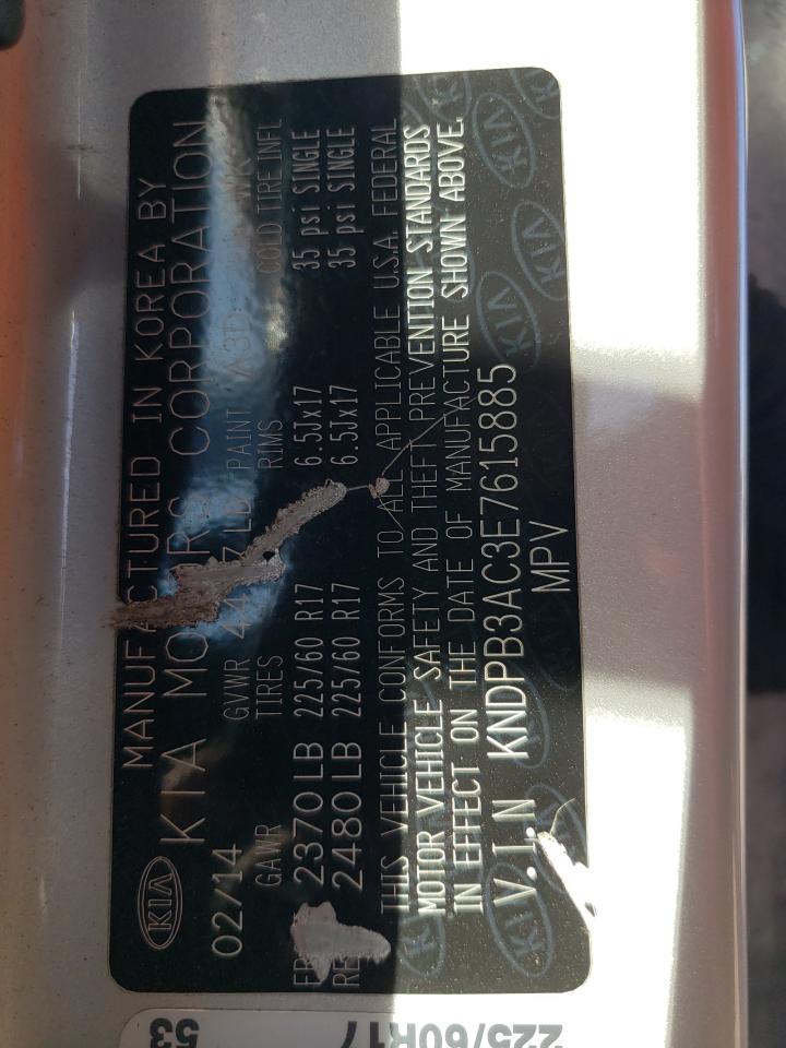 2014 Kia Sportage Base VIN: KNDPB3AC3E7615885 Lot: 85737925