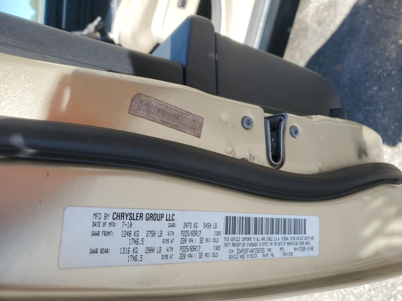 2010 Dodge Journey Sxt VIN: 3D4PG5FV4AT236765 Lot: 87079755