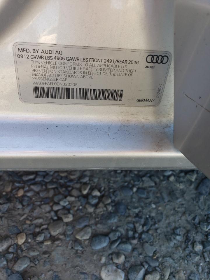 2013 Audi A4 Premium Plus VIN: WAUFFAFL0DN020206 Lot: 82593395