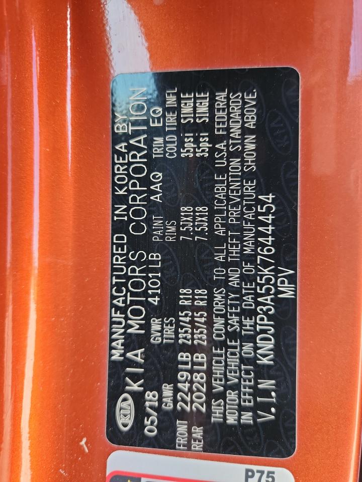 2019 Kia Soul + VIN: KNDJP3A55K7644454 Lot: 86087315