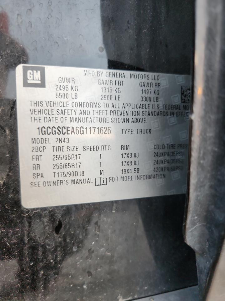 2016 Chevrolet Colorado Lt VIN: 1GCGSCEA6G1171626 Lot: 84916285