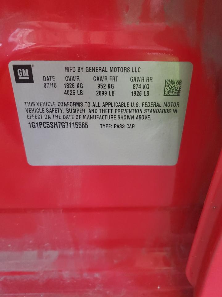 2016 Chevrolet Cruze Limited Ls VIN: 1G1PC5SH7G7115565 Lot: 84369855