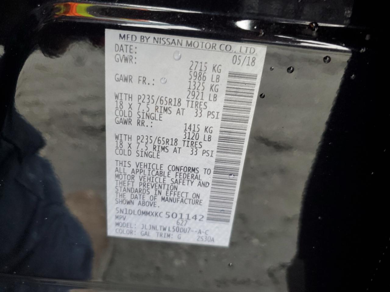 2019 Infiniti Qx60 Luxe VIN: 5N1DL0MMXKC501142 Lot: 90089195