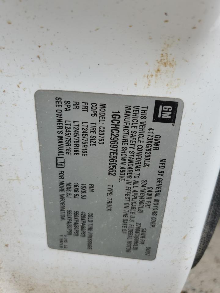 2007 Chevrolet Silverado C2500 Heavy Duty VIN: 1GCHC29697E560562 Lot: 85536285