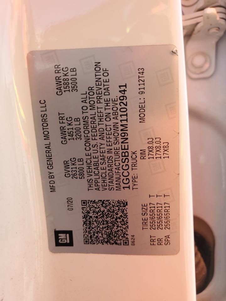 2021 Chevrolet Colorado VIN: 1GCGSBEN9M1102941 Lot: 82386945