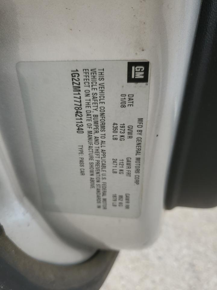 2008 Pontiac G6 Gxp VIN: 1G2ZM177784211340 Lot: 90697335