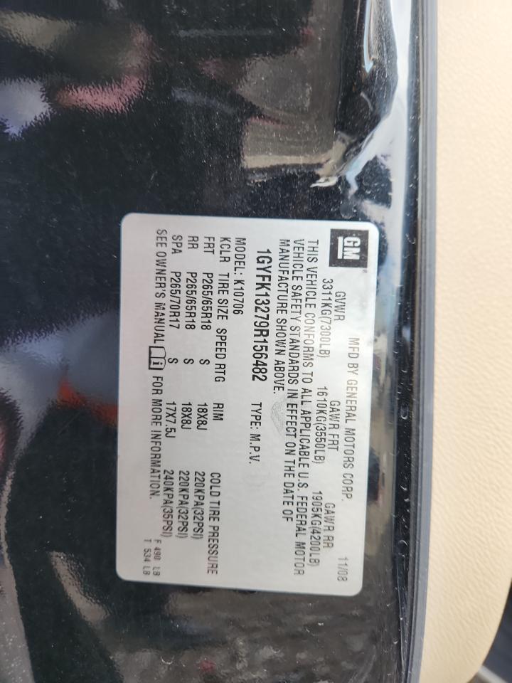 2009 Cadillac Escalade VIN: 1GYFK13279R156482 Lot: 82403055