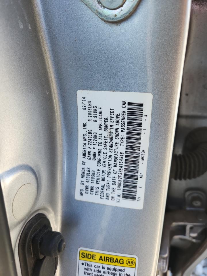 2014 Honda Accord Lx VIN: 1HGCR2F38EA154846 Lot: 85869695