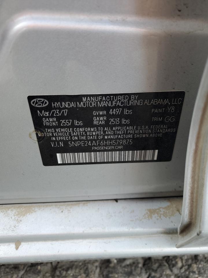 2017 Hyundai Sonata Se VIN: 5NPE24AF6HH579875 Lot: 86307145