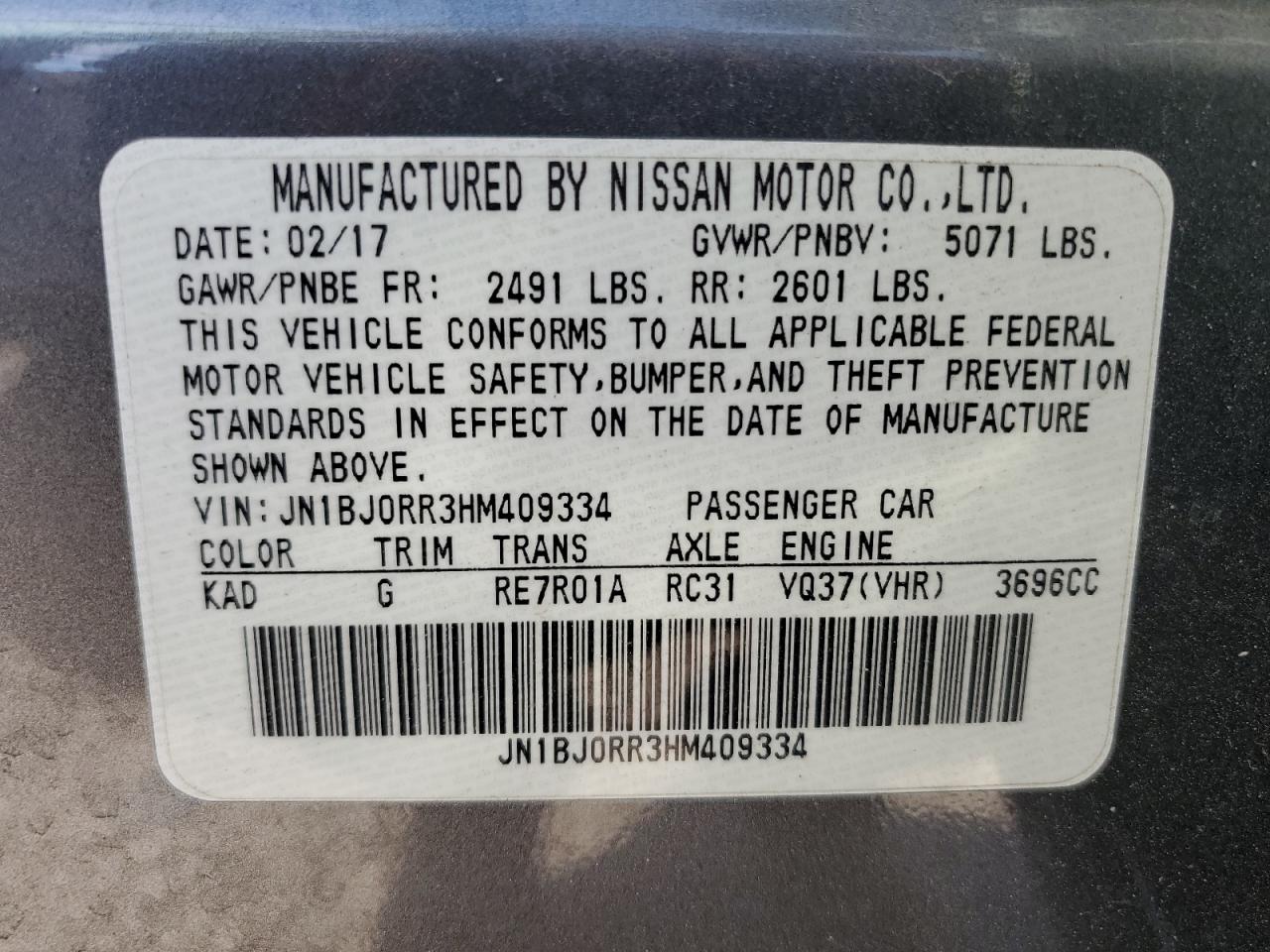 2017 Infiniti Qx50 VIN: JN1BJ0RR3HM409334 Lot: 84621425