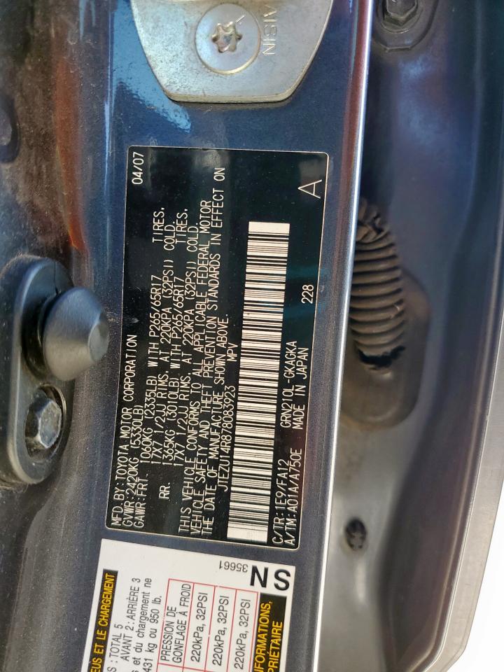 2007 Toyota 4Runner Sr5 VIN: JTEZU14R878083923 Lot: 82201325