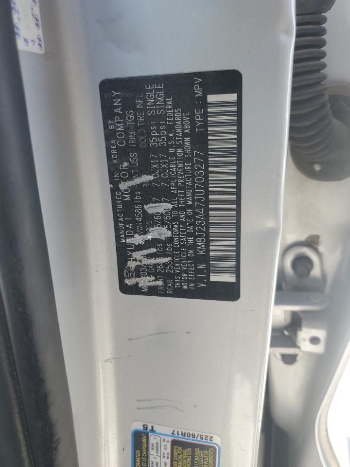 2018 Hyundai Tucson Se VIN: KM8J23A47JU703277 Lot: 87051135