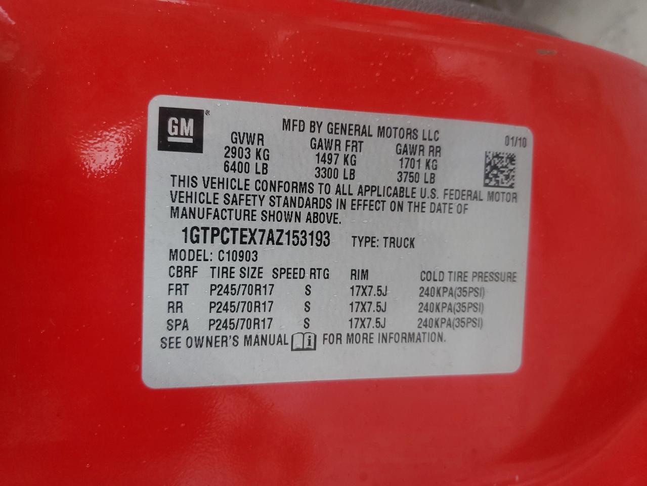 2010 GMC Sierra C1500 VIN: 1GTPCTEX7AZ153193 Lot: 82676635