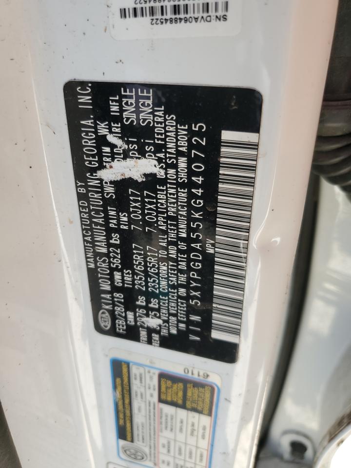 2019 Kia Sorento Lx VIN: 5XYPGDA55KG440725 Lot: 90638545