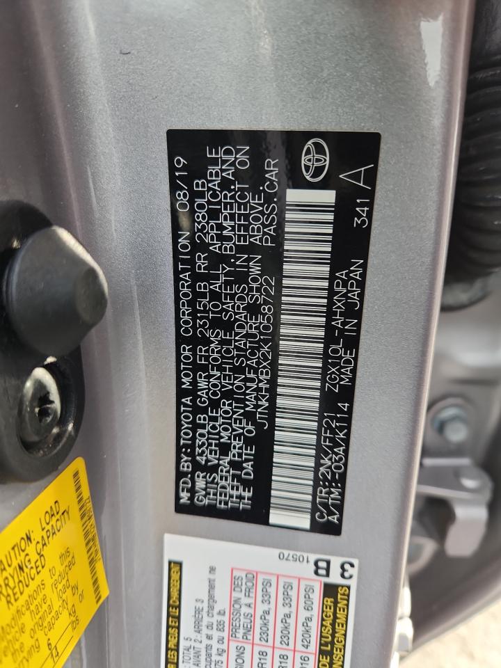 2019 Toyota C-Hr Xle VIN: JTNKHMBX2K1058722 Lot: 82429445