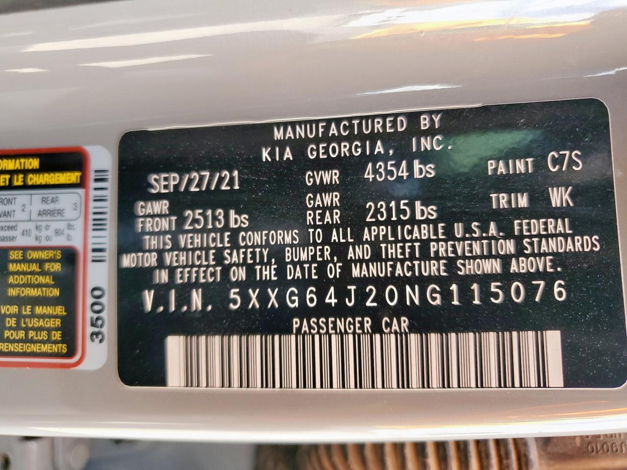 2022 Kia K5 Gt Line VIN: 5XXG64J20NG115076 Lot: 82483435