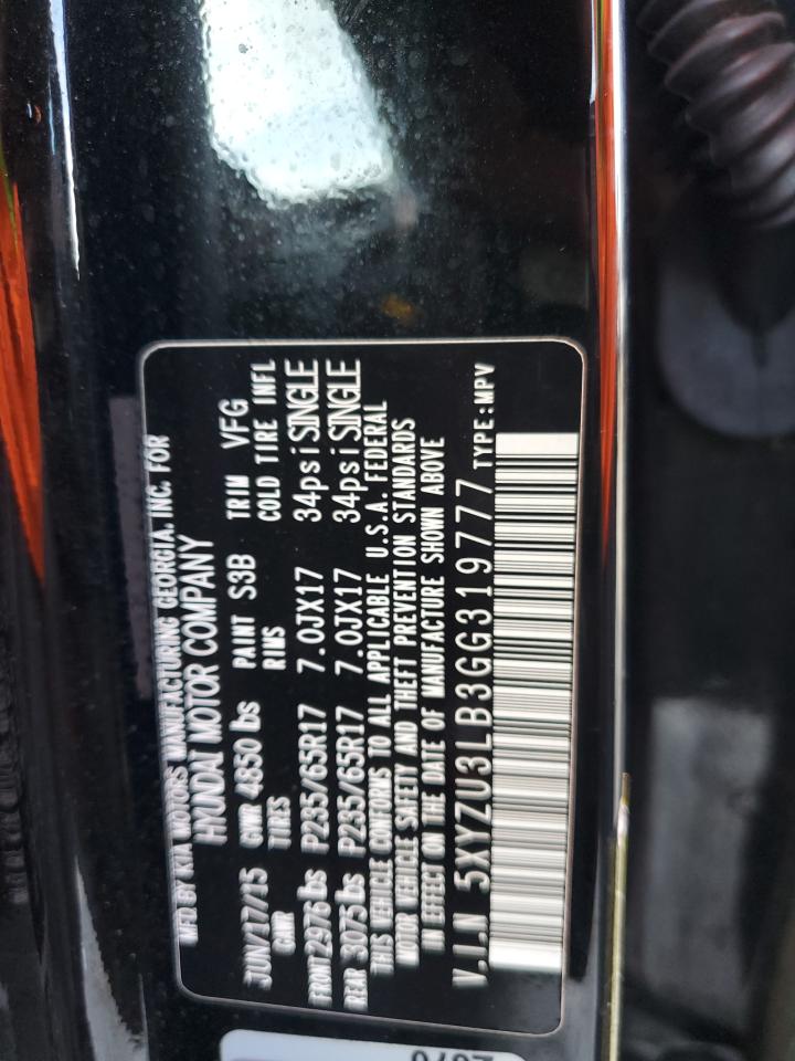 2016 Hyundai Santa Fe Sport VIN: 5XYZU3LB3GG319777 Lot: 85760675