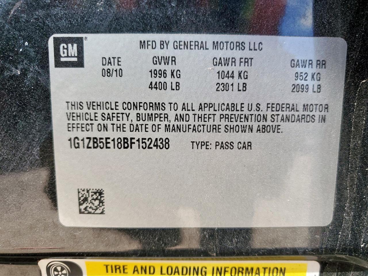 2011 Chevrolet Malibu Ls VIN: 1G1ZB5E18BF152438 Lot: 86481555