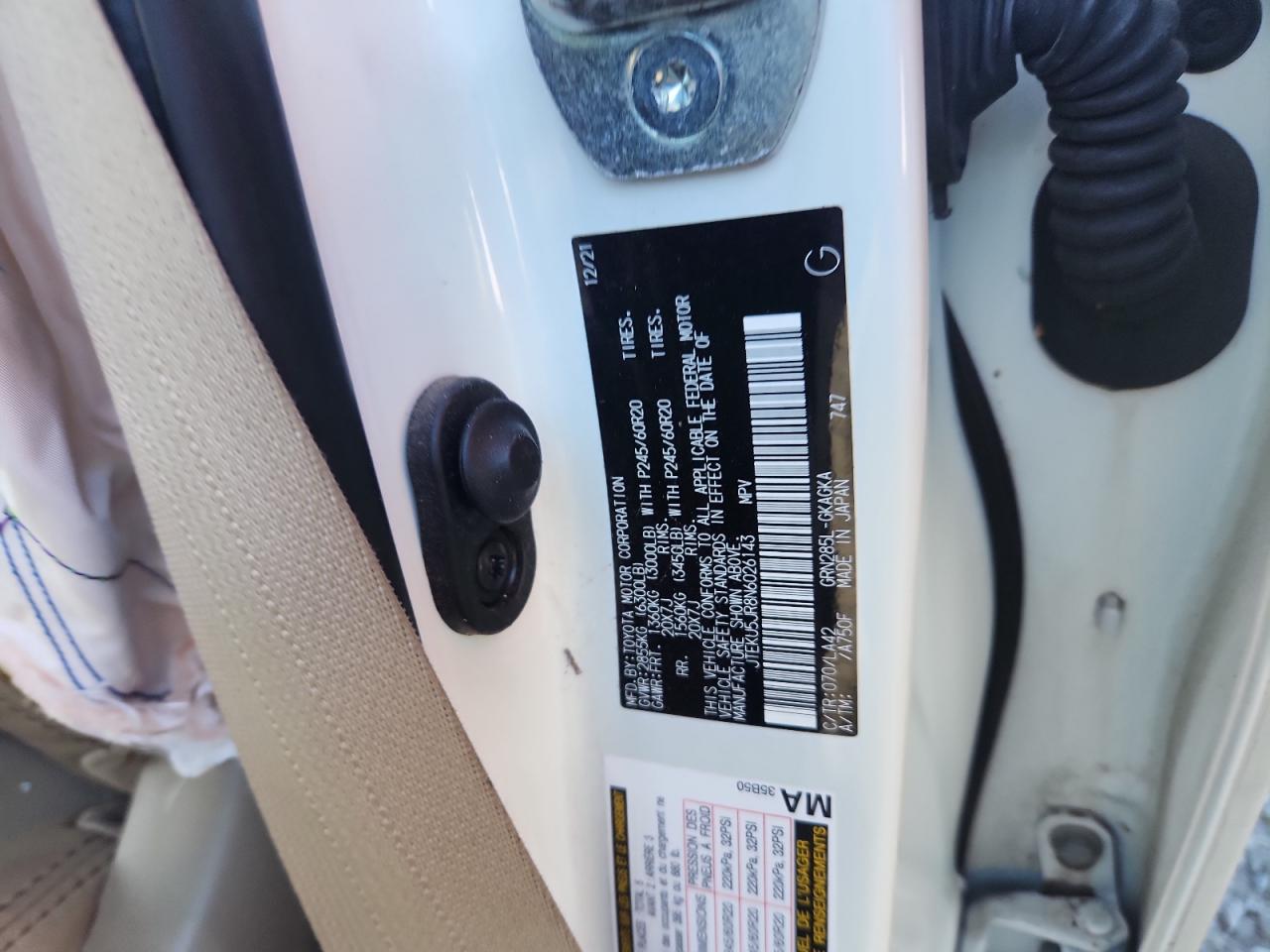 2022 Toyota 4Runner Limited VIN: JTEKU5JR8N6026143 Lot: 89903355