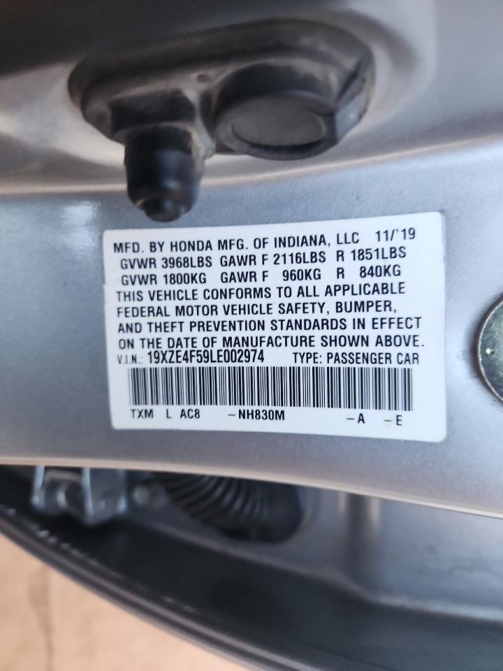 2020 Honda Insight Ex VIN: 19XZE4F59LE002974 Lot: 86602285