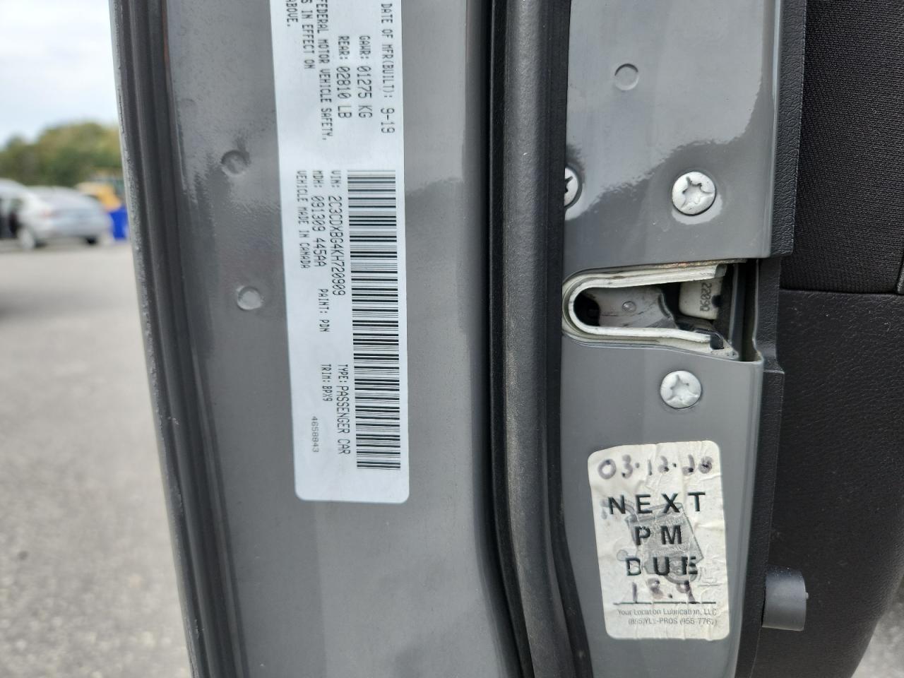 2019 Dodge Charger Sxt VIN: 2C3CDXBG4KH720909 Lot: 85782215