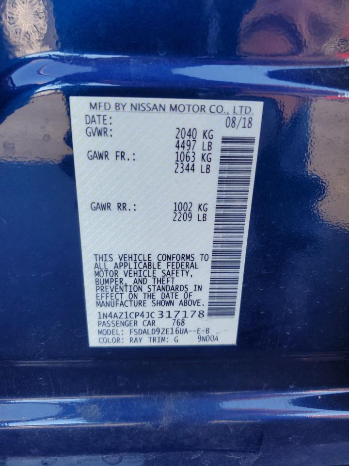 2018 Nissan Leaf S VIN: 1N4AZ1CP4JC317178 Lot: 82607915