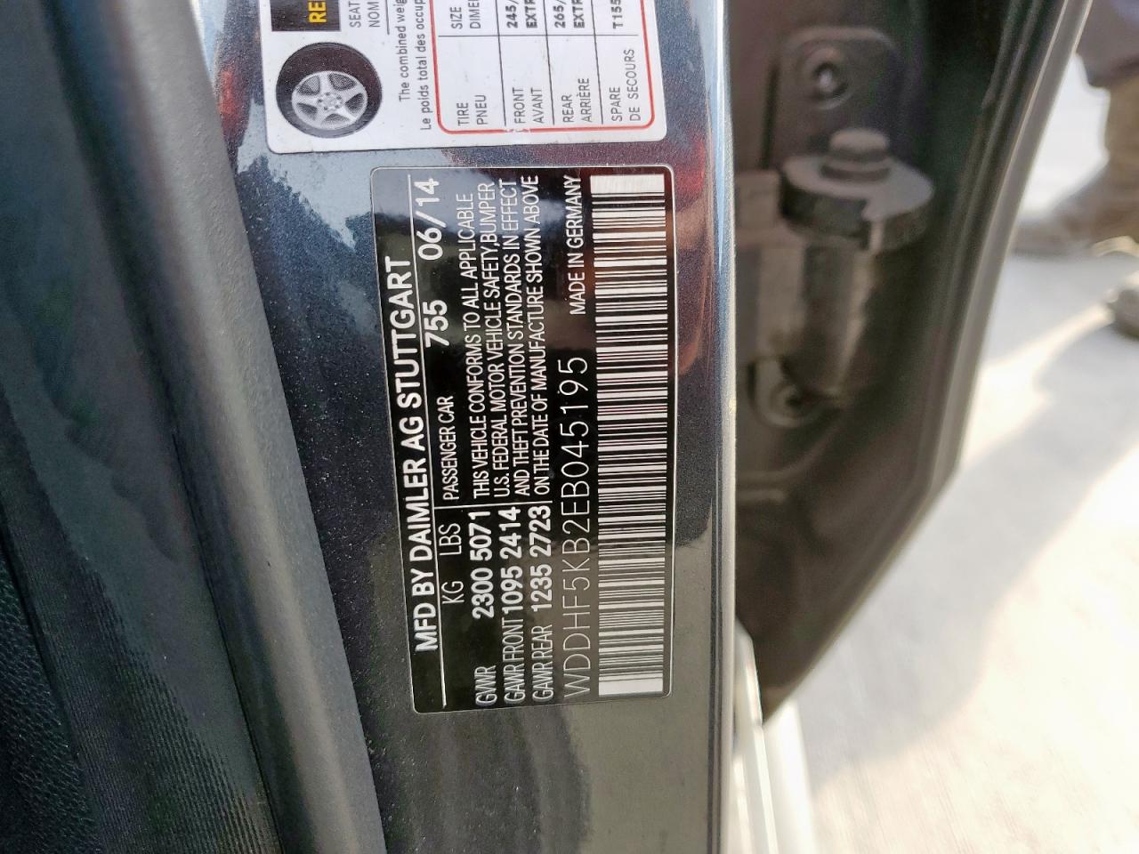 2014 Mercedes-Benz E 350 VIN: WDDHF5KB2EB045195 Lot: 85744415