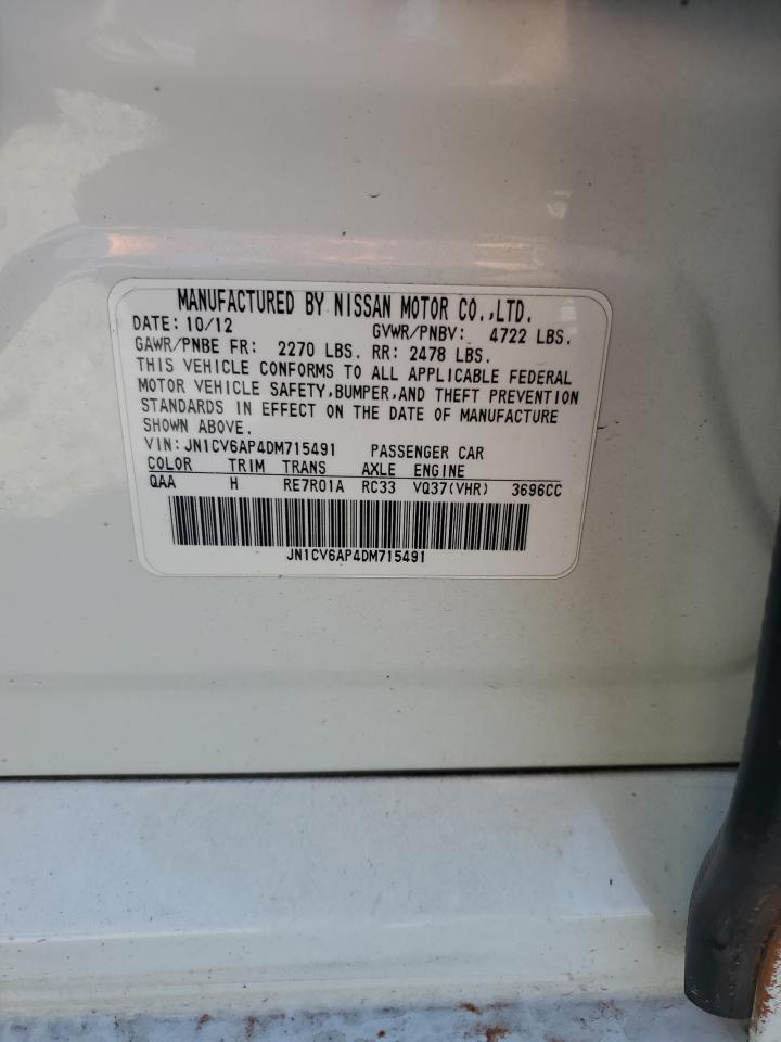 2013 Infiniti G37 Base VIN: JN1CV6AP4DM715491 Lot: 89472235