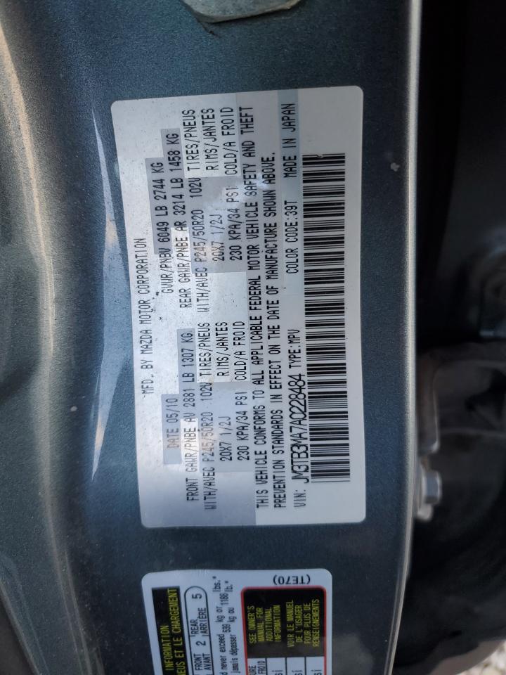 2010 Mazda Cx-9 VIN: JM3TB3MA7A0228484 Lot: 89659455