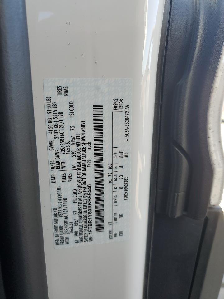 2024 Ford Transit T-250 VIN: 1FTBR1Y80RKB55440 Lot: 86464815