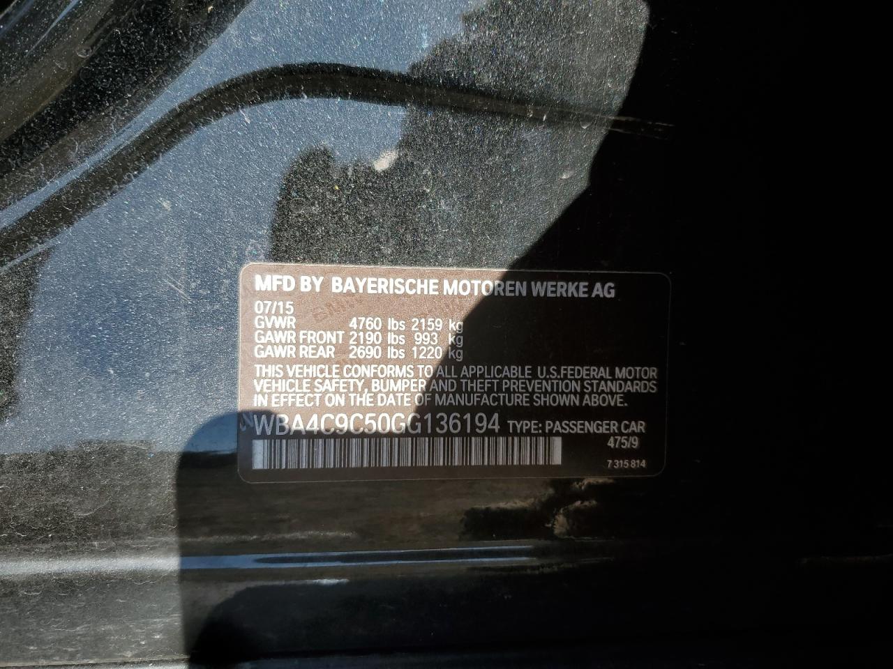 2016 BMW 428 Xi Gran Coupe Sulev VIN: WBA4C9C50GG136194 Lot: 87256315