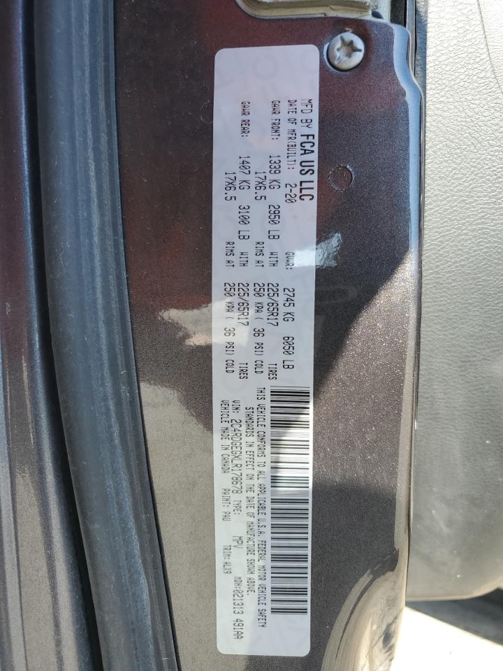 2020 Dodge Grand Caravan Gt VIN: 2C4RDGEGXLR178678 Lot: 86327975